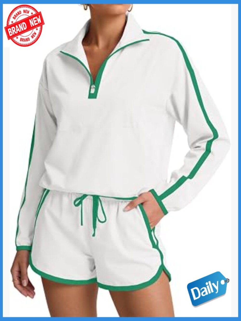 UPF 50+ Lightweight Windbreaker Jacket Athletic Short Set Tracksuit
